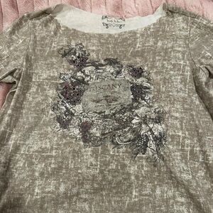 Nicole Miller Pink and Cream Textured Top